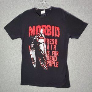 Morbid Men Shirt Medium Black Fresh Air Is For Dead People Short Sleeve‎ Tee